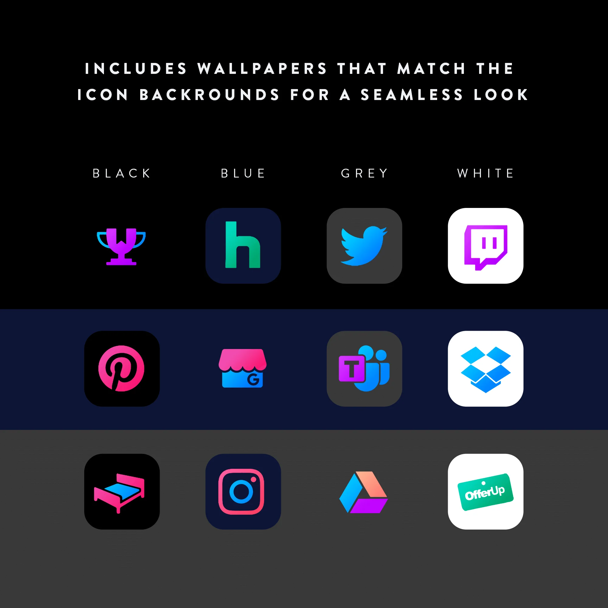 chroma ios icons matching wallpapers