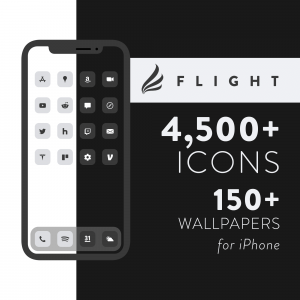 Flight - Minimalist White Icons for iPhone iOS MacOS, & Windows