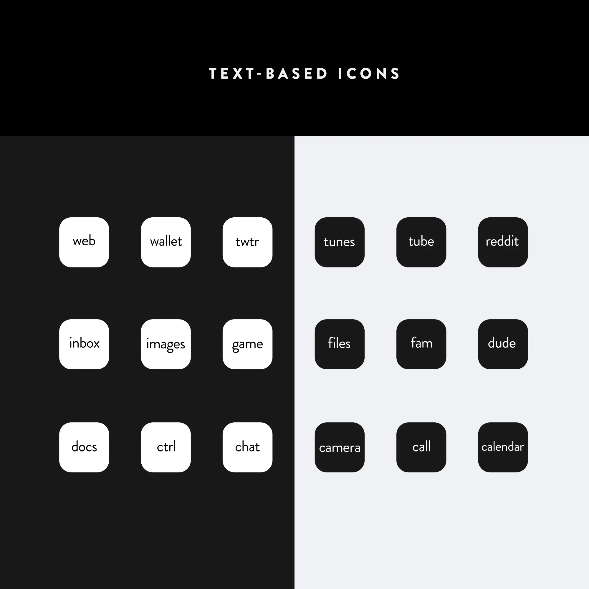 Lines iOS Text Icons