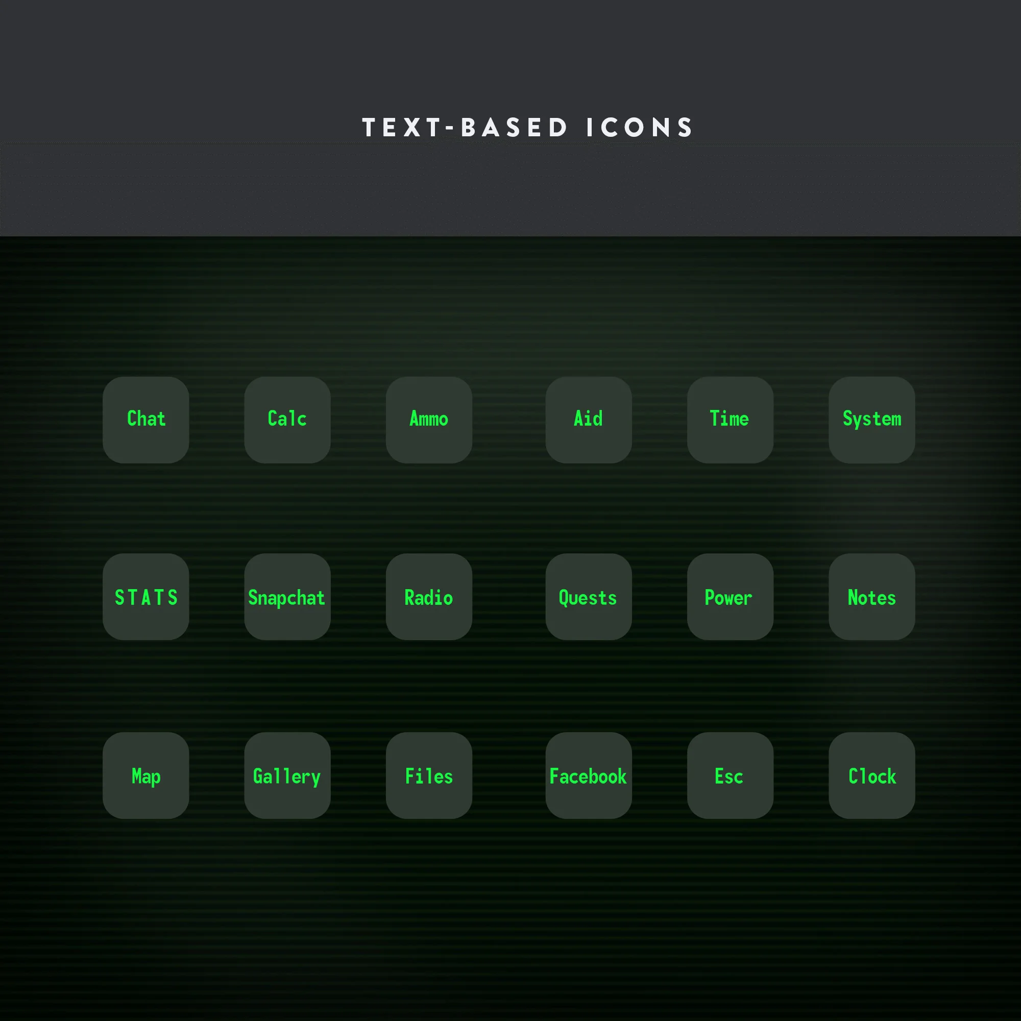 terminal text based icons