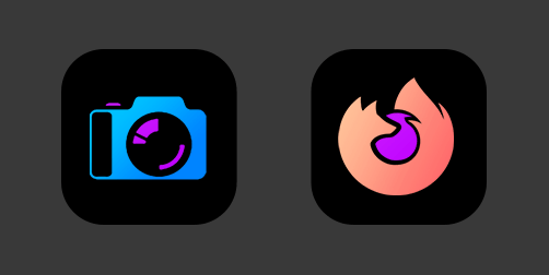 Chroma - Windows & iPhone Icons Black Background