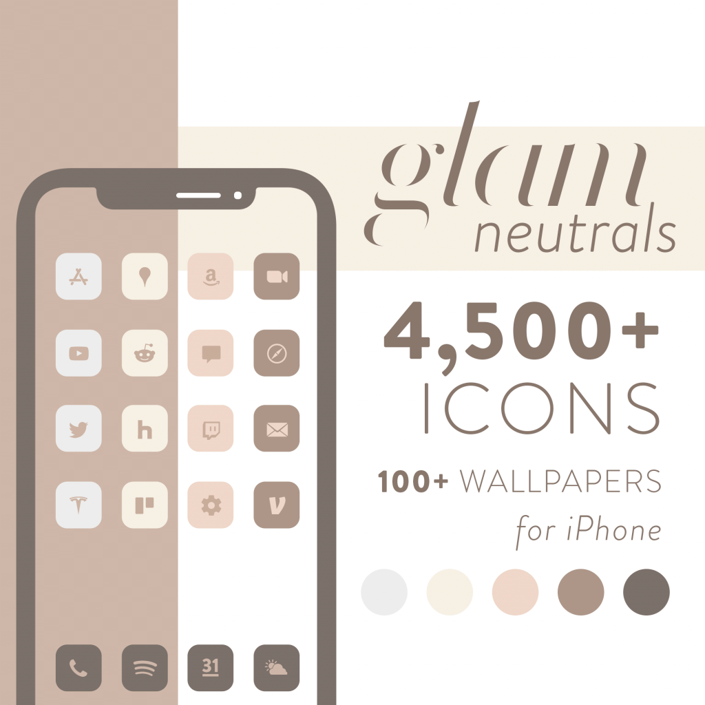 Glam – Neutral Matte Icons for iPhone iOS MacOS & Windows