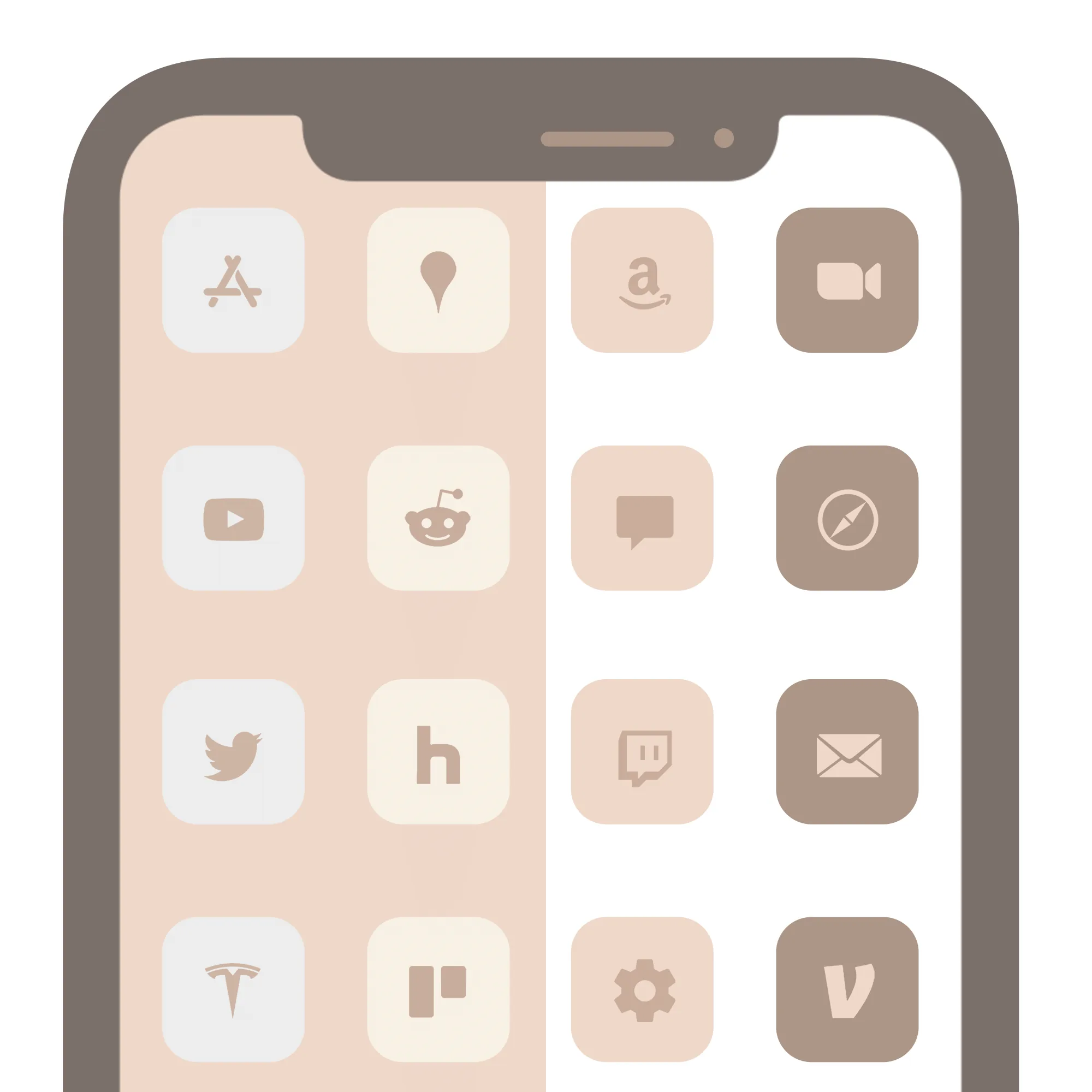 Glam - Neutral Matte Icons for iPhone iOS MacOS & Windows