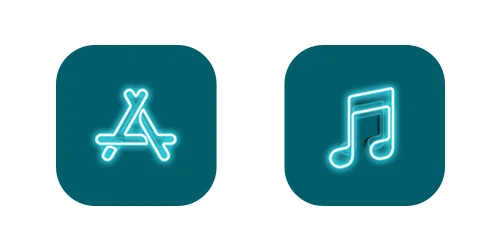 The Grid- Neon iPhone Icons