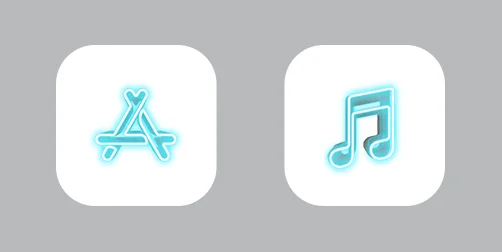 The Grid- Neon iPhone Icons