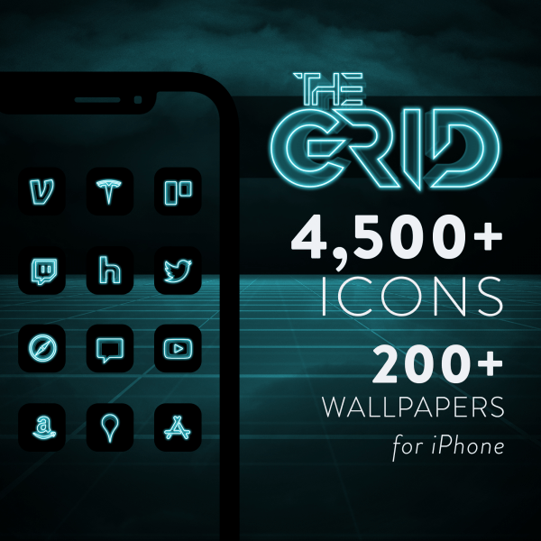 The Grid- Neon iPhone Icons