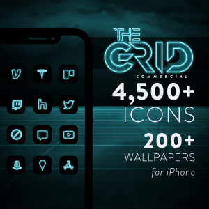 The Grid Neon iPhone Icons