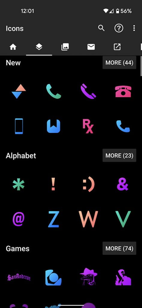 Bookmarking and manually applying icons