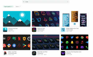 How to apply android icon packs google play search