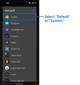 revert back to stock android icons
