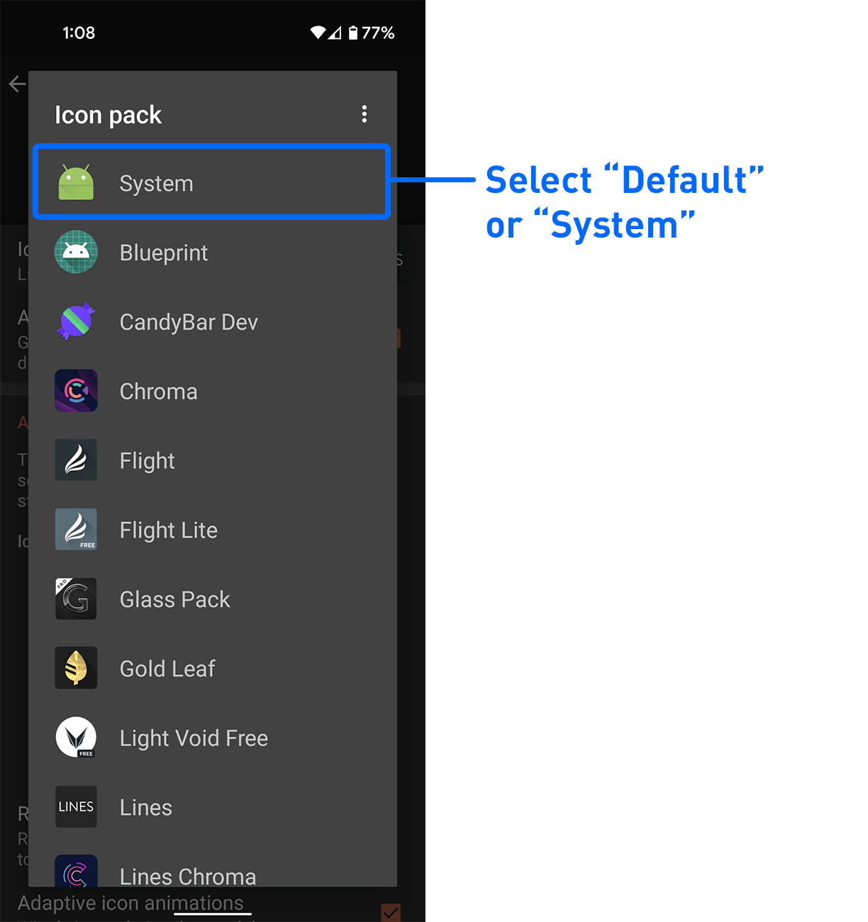 android default icons