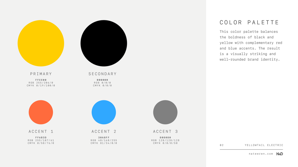 Branding Style Guide - Yellowtail Electric - Color Palette