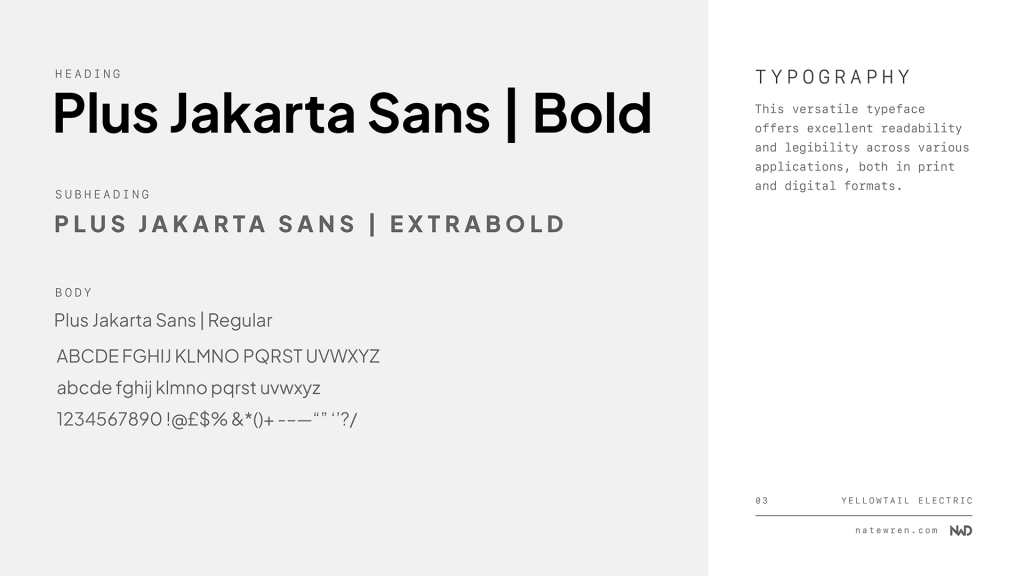 Branding Style Guide - Yellowtail Electric - Typography