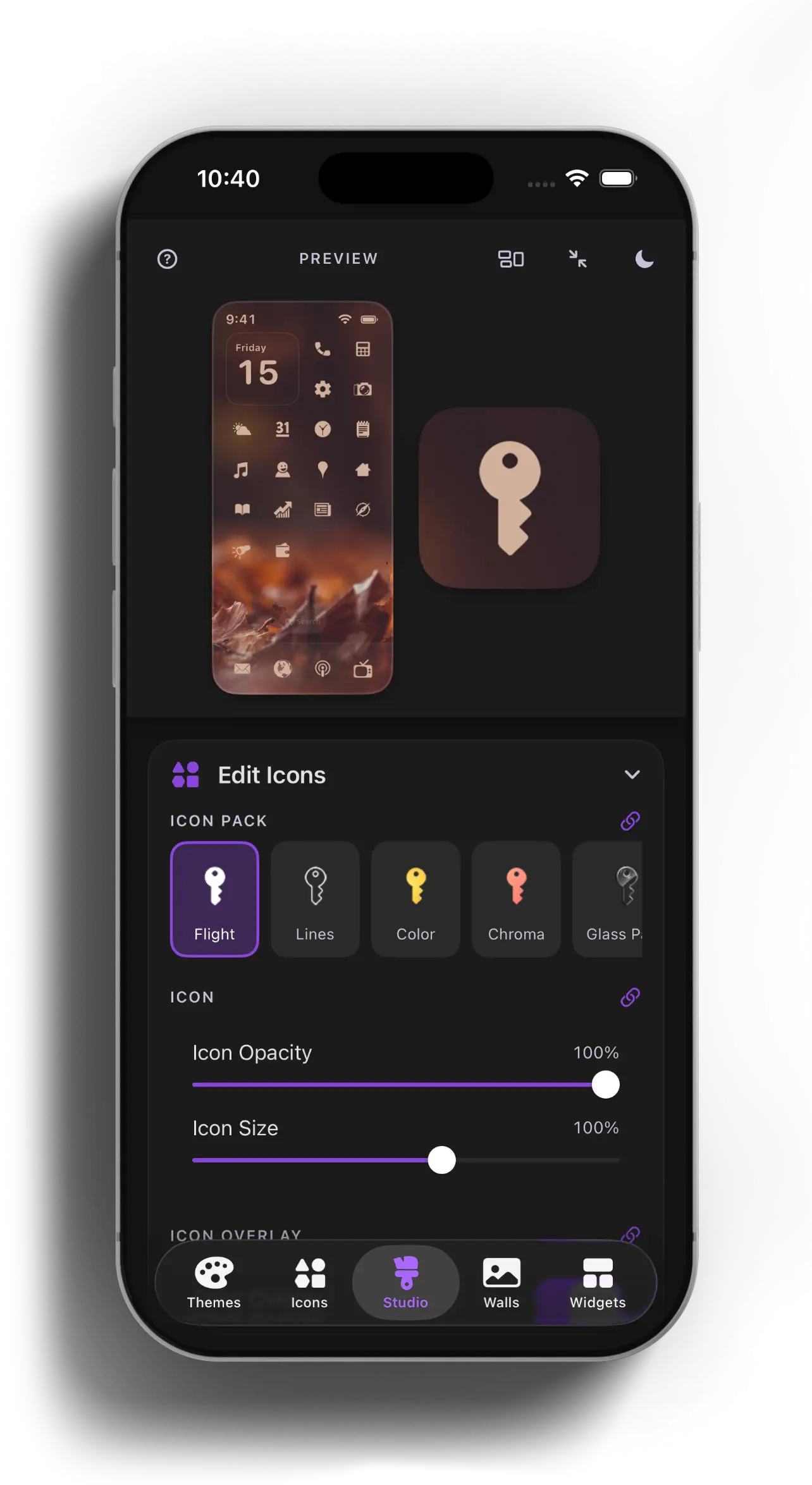 Theme Studio - Studio section for customizing the look of your iOS iPhone and iPad setups