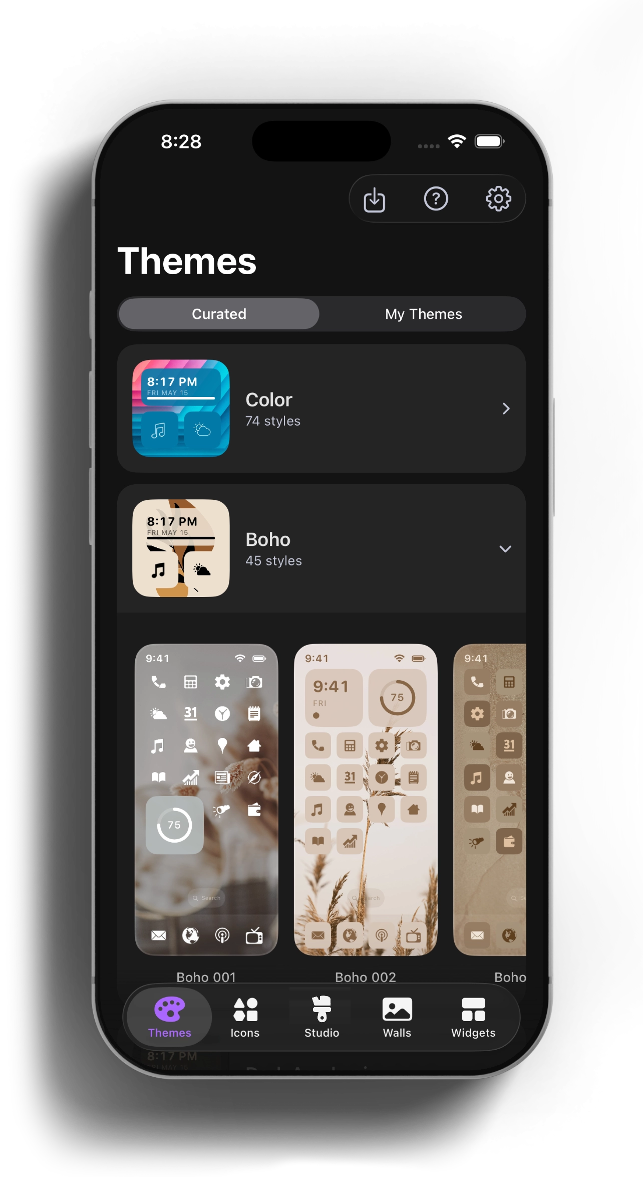 Theme Studio - theme preview picker for iOS iPhone and iPad setups