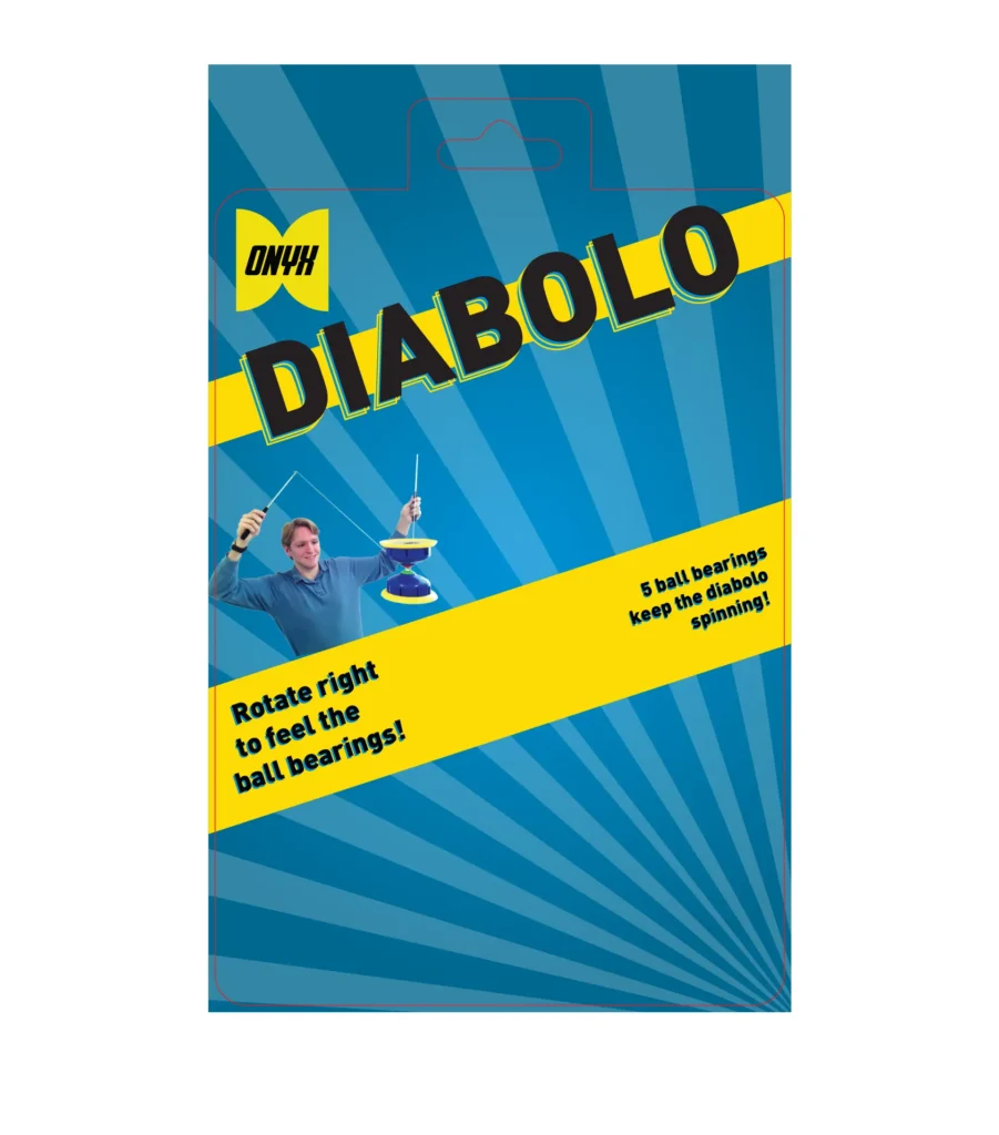 diabolo spin toy graphic package design