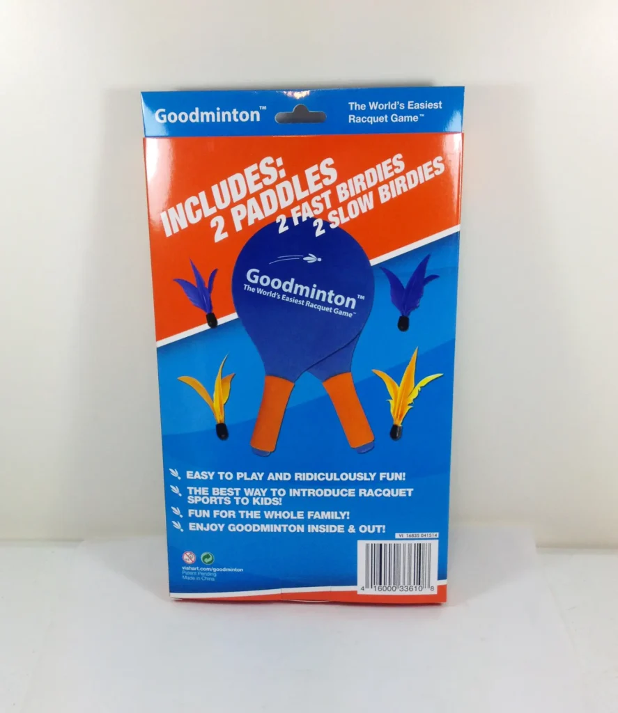 goodminton racquet toy package graphic desing