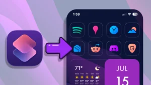 how to apply custom ios icons with the apple shortcuts app